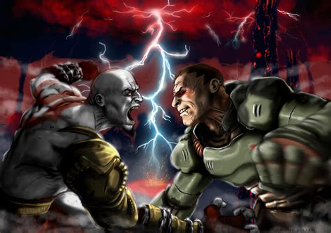 kratos vs doom slayer